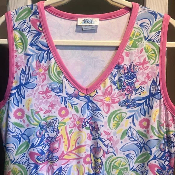 NEW Disney Mickey Minnie Donald Daisy Ruffle Dress Lilly Pullitzer* Sz L/XL🩷 - Picture 3 of 15